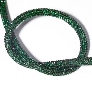 Green Crystal Rhinestone Hoodie Sweatshirt Rope